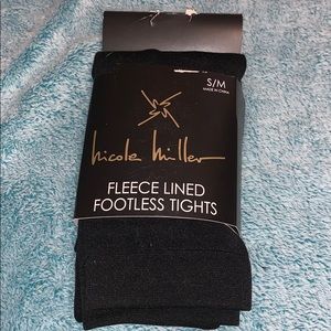 Nicole Miller fleece lined footless tights